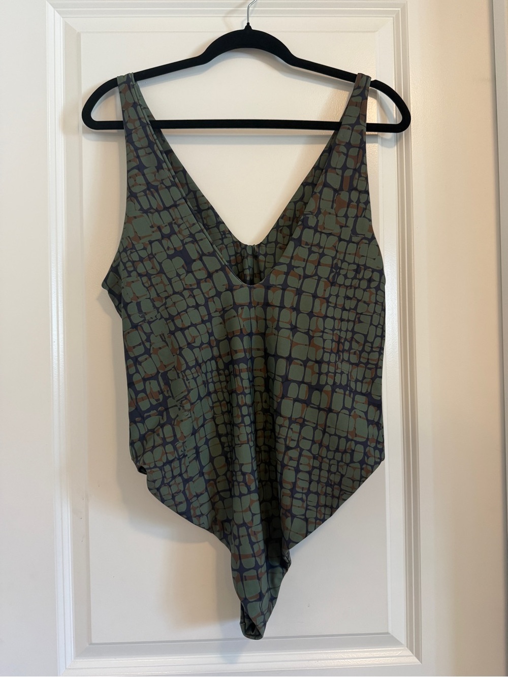 Skatie Olive & Brown Patterned One-Piece Swimsuit